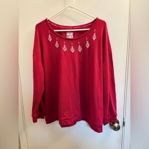 Muk Luks Red Top with White Accents